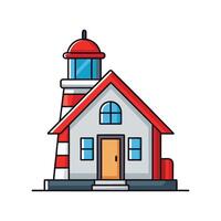 Serene Lighthouse Keepers House Design vector