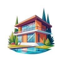 Stunning Luxury Villa with Poolside Appeal vector