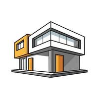 Contemporary Minimalist House with Square Design vector