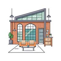 Stylish Minimalist Urban Loft with Windows vector