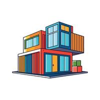 Stylish Shipping Container Home Design vector
