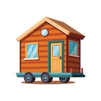 Compact Tiny House on Wheels Design vector
