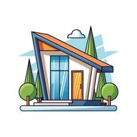 Elegant Sleek Roof Tiny House Design vector