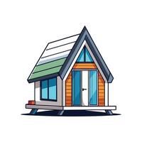Stylish Tiny House with Sleek Roof vector