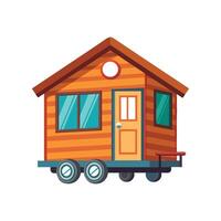 Beautiful Modern Tiny House on Wheels vector