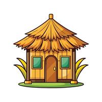 Charming Small Bamboo Hut Design vector
