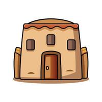 Desert Adobe House with Rounded Walls vector