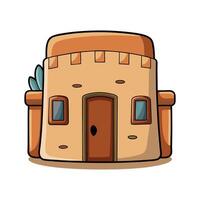 Unique Small Desert Adobe House vector