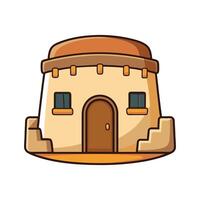 Beautiful Small Adobe House with Rounded Walls vector