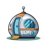 Modern Futuristic Pod House with Glass Front vector