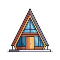 Charming AFrame Cabin with Glass Front vector