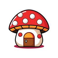 Elegant Mushroom House with Red Cap vector
