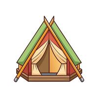 Unique Tent House with Canvas Roof vector