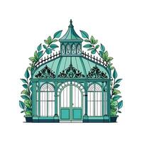 Charming Victorian Greenhouse Design vector