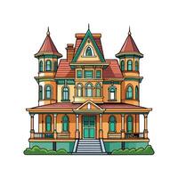 Victorian Mansion with Iron Railings vector