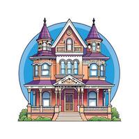 Charming Victorian Mansion Design vector