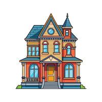 Charming Victorian Row House Design vector