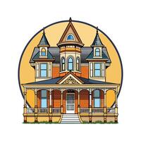 Charming Victorian Mansion Design. vector