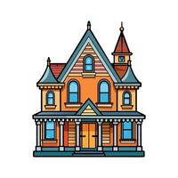 Charming Victorian Row House Design. vector