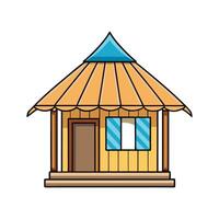 Illustration of Classic Beach Hut with Roof. vector