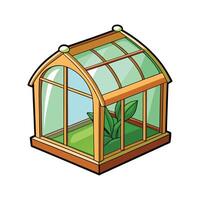 Little Greenhouse Design with Curved Roof. vector