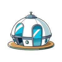 Pod House Design with Curved Glass Walls. vector
