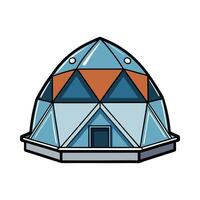 Futuristic Geodesic Dome House Design. vector