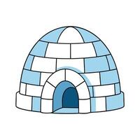 Round Ice Structure Igloo House. vector