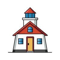 Cozy Lighthouse Keepers House Design. vector