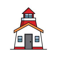 Inviting Lighthouse Keepers House with Cozy Design. vector