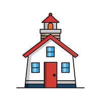 Serene Lighthouse Keepers House Design. vector