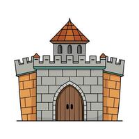 Unique Medieval Fortress with Stone Design. vector