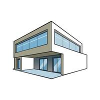 Unique Minimalist House with Square Design. vector