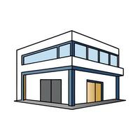 Sleek Minimalist Concrete Square House. vector
