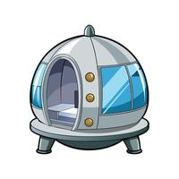 Unique Modern Capsule House with Futuristic Style. vector
