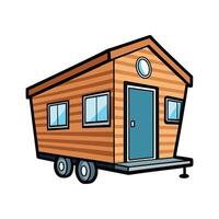 Charming Tiny House on Wheels. vector
