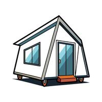 Stylish Tiny House with Sleek Roof. vector