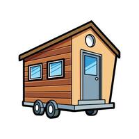 Compact Tiny House on Wheels Design. vector