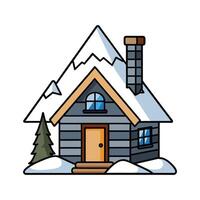 SnowCapped Roof Mountain Cabin Design. vector