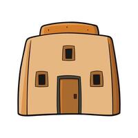 Desert Adobe House with Rounded Walls. vector