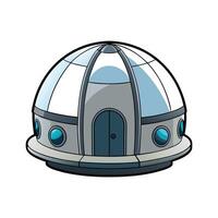 Charming Small Dome House with SciFi Look. vector