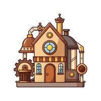 Elegant Steampunk Inspired House. vector
