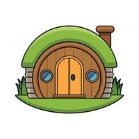 Charming HobbitStyle House Design. vector