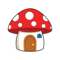 Elegant Mushroom House with Red Cap. vector