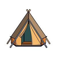 Charming Tent House with Canvas Roof. vector