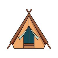 Elegant Tent House with Canvas Roof. vector