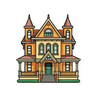 Charming Victorian House with Classic Design vector