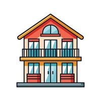 Stylish Duplex with Balcony Icon and Modern Design vector