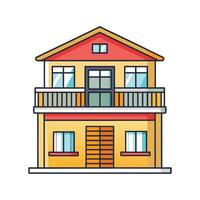 Charming Duplex with Balcony Icon Featuring Bold Design vector