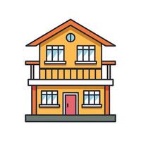 Modern Duplex with Balcony Icon and Unique Features vector